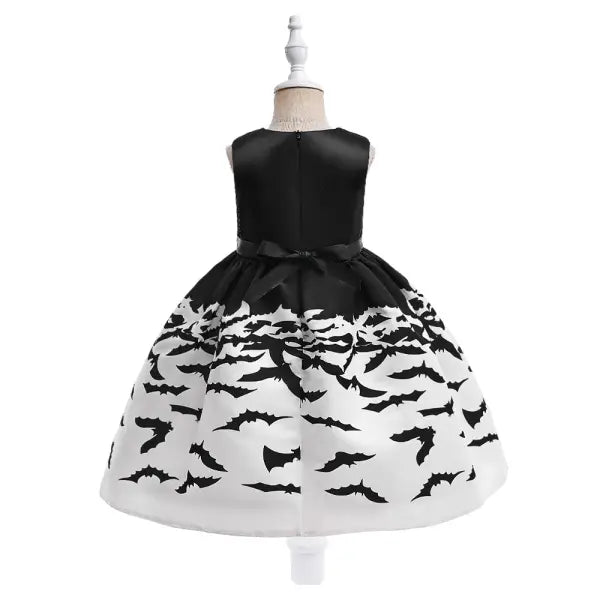Halloween Black and White Dress with Bag #1000989