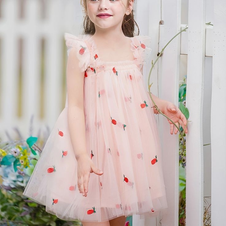 Berry  Butterfly Tulle Pink Dress #11001190