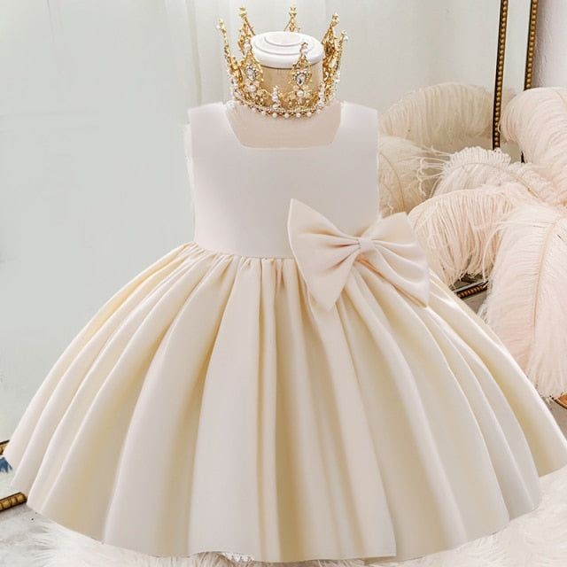 Cream Special Occasions Dress with Big Bow (Clip on) #1001149