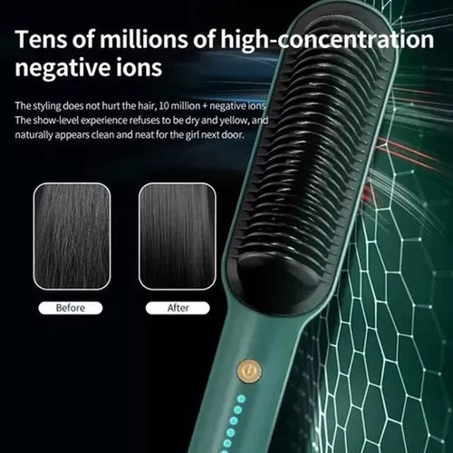 Hair Straightener Comb One-Step Hair Straightening Brush FH909 - White.  Hair Straightener Comb One-Step Hair Straightening Brush - Green #80004
