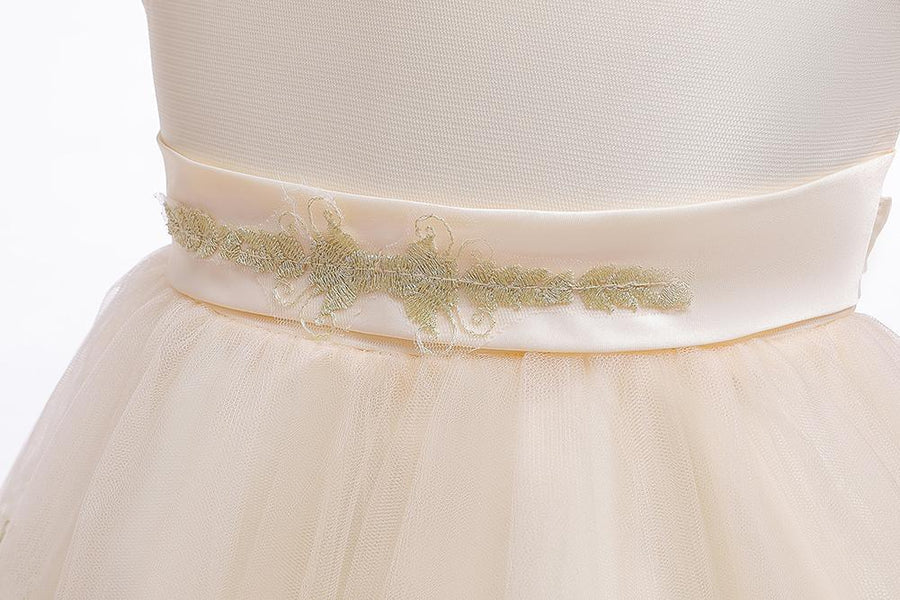Cream Dress with Gold Detail and Diamante #1000775