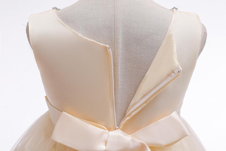 Cream Dress with Gold Detail and Diamante #1000775