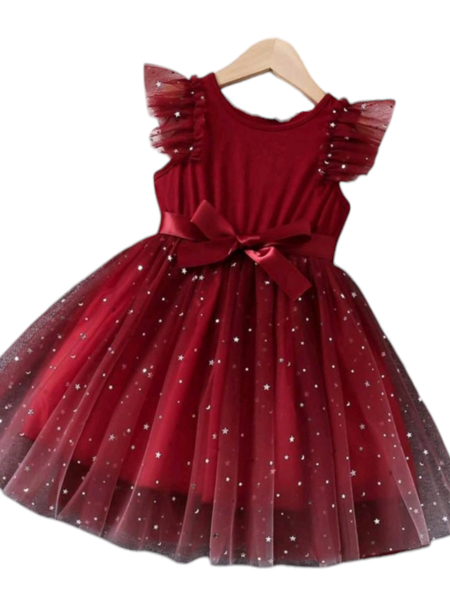 Maroon Mesh Dress #100034