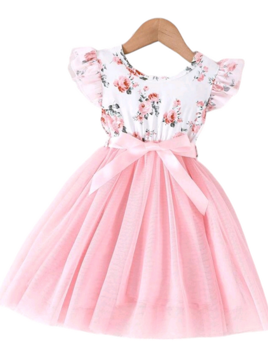 Pink Floral Dress #100025