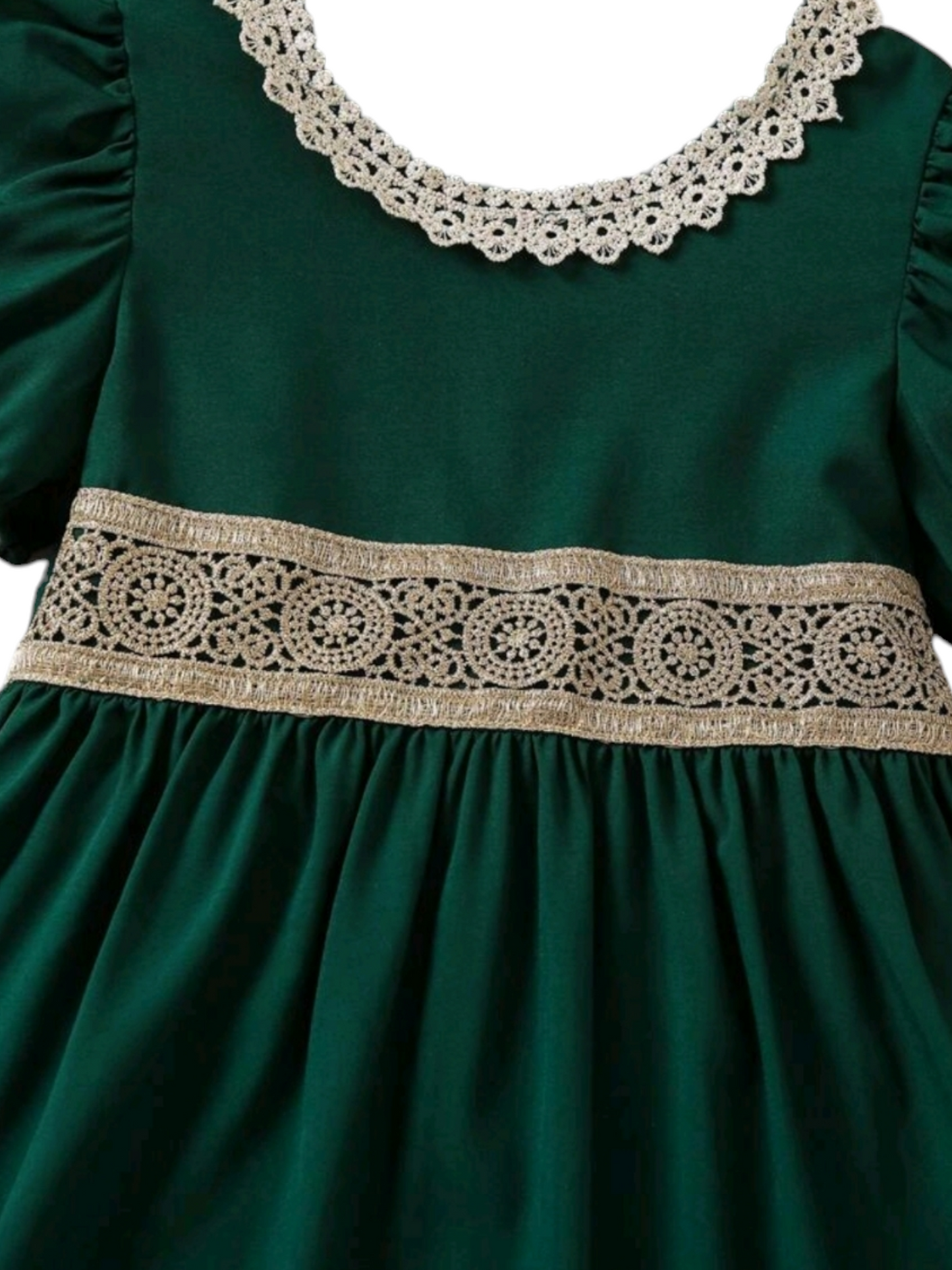 Forest Green And Gold Dress #1000964