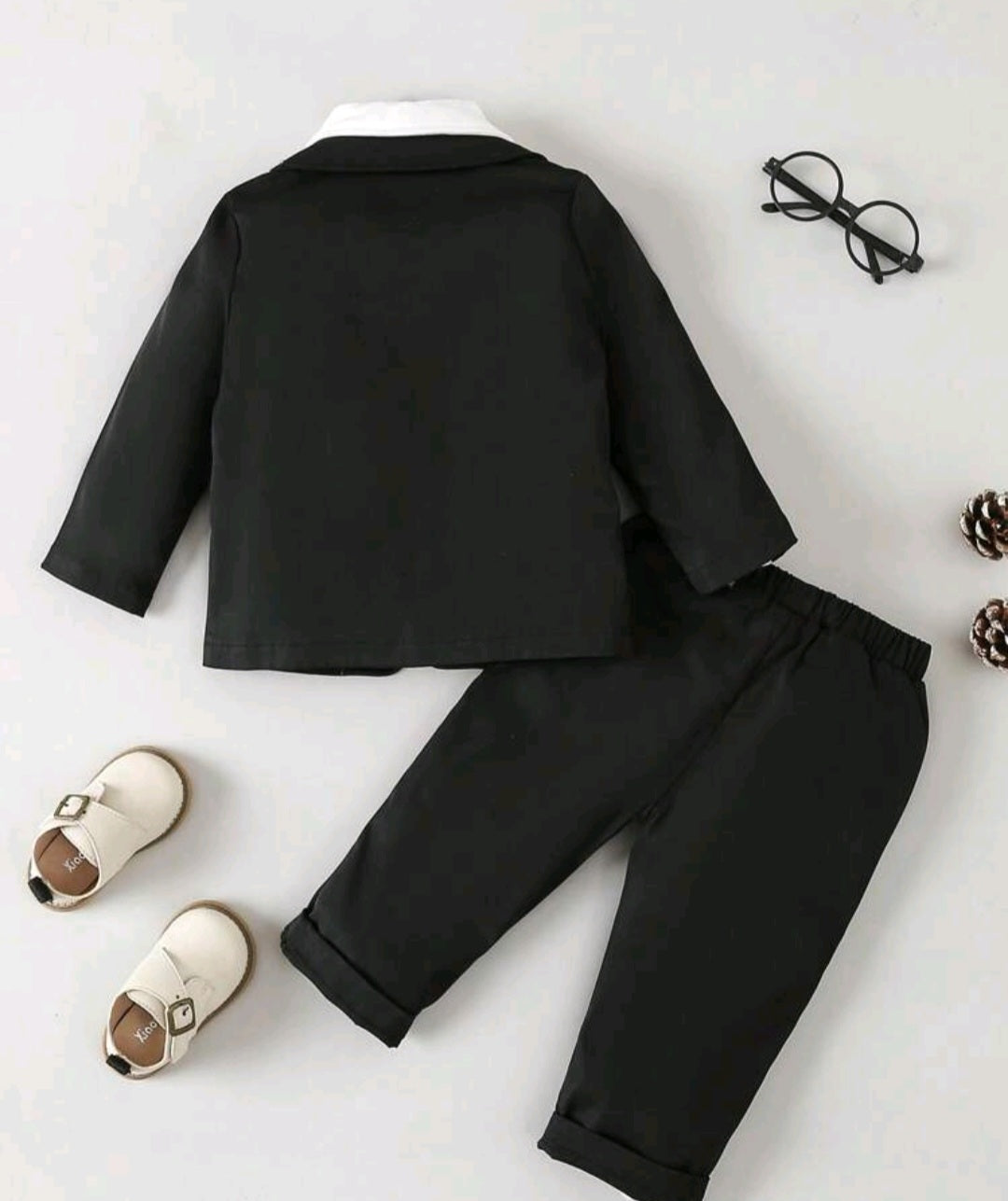 4PCS Gentleman Suit Black and White #2000150