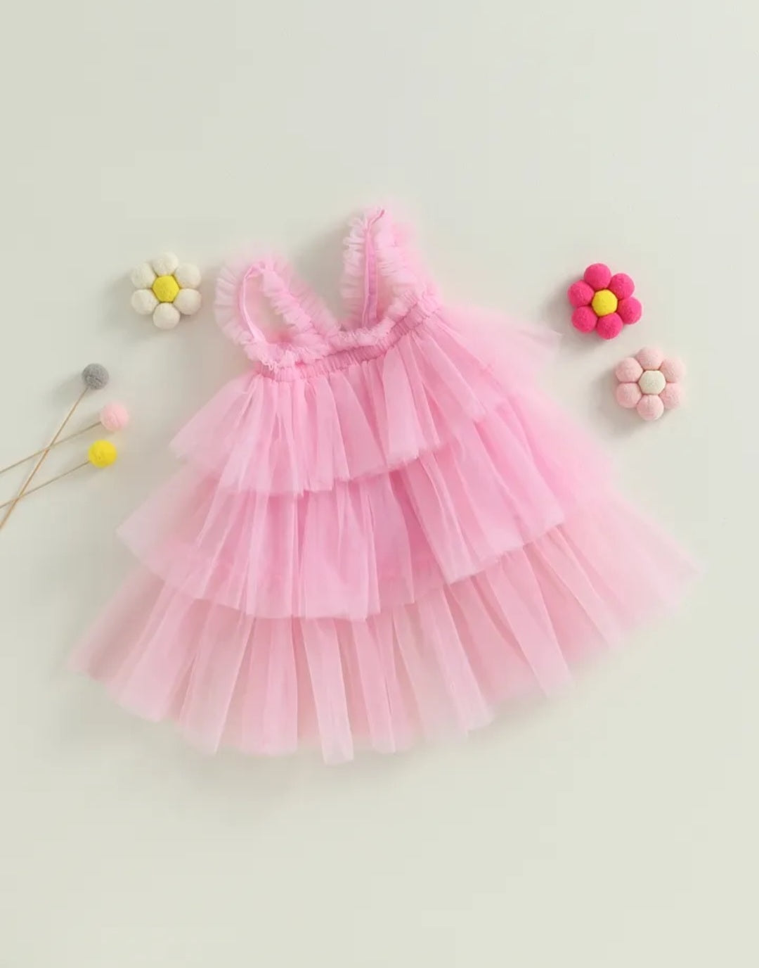 Pink Ruffle Tulle Dress  #100084