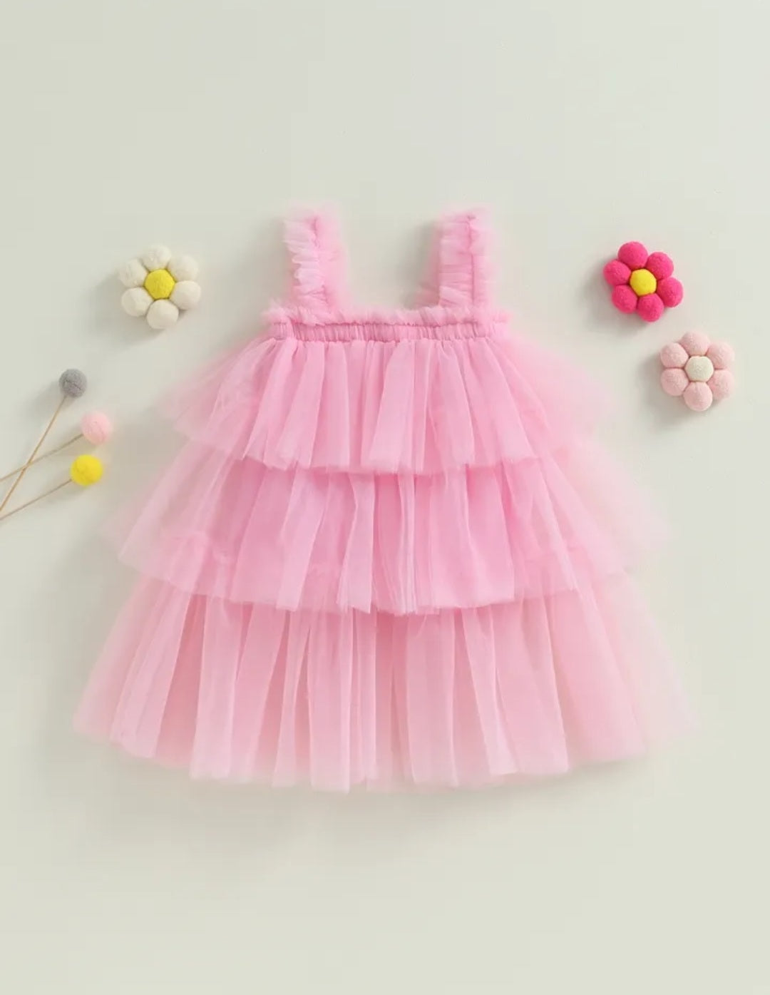 Pink Ruffle Tulle Dress  #100084
