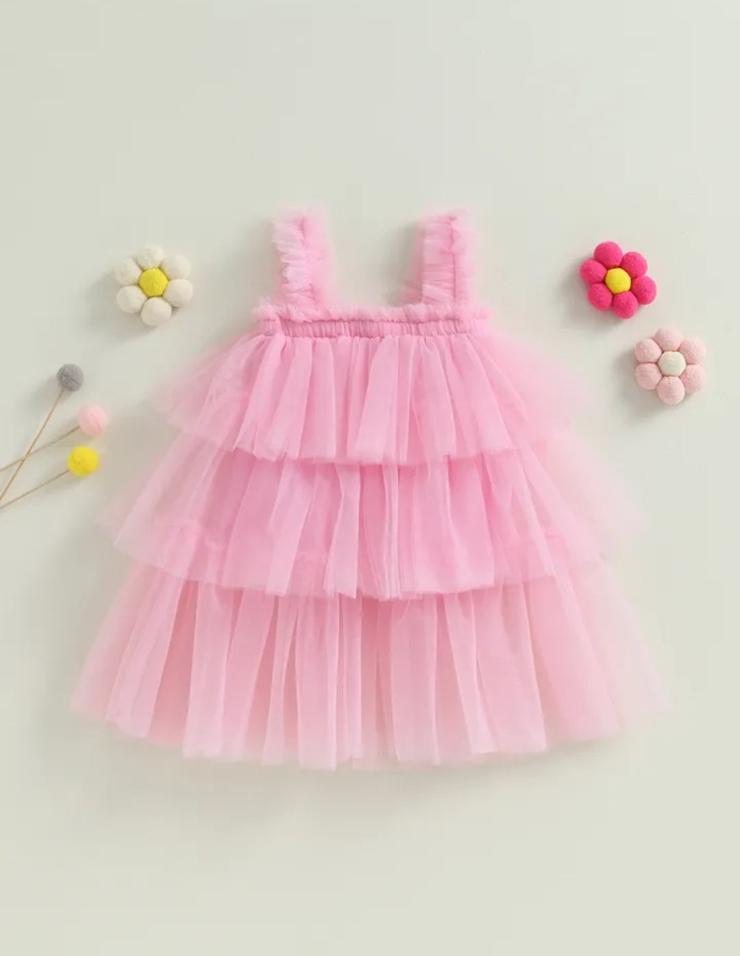 Pink Ruffle Tulle Dress  #100084