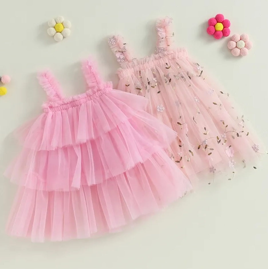 Pink Ruffle Tulle Dress  #100084