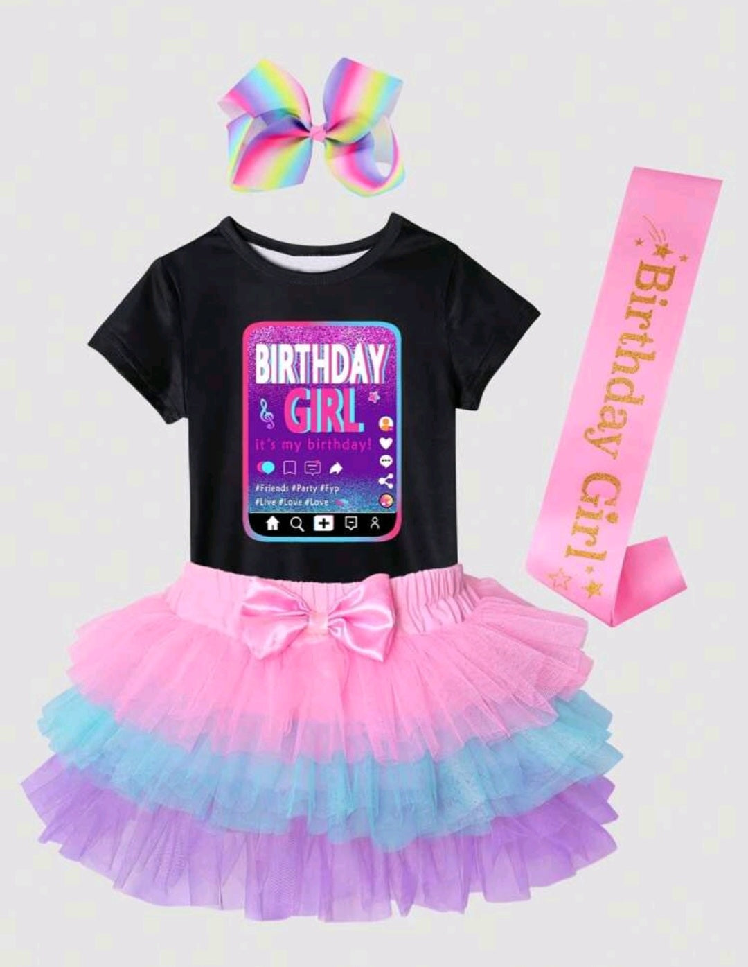 4 PCS Happy Birthday Outfit #1000274