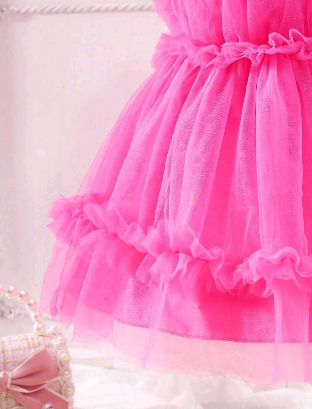 Cerise Pink Ruffle Dress  #1000496