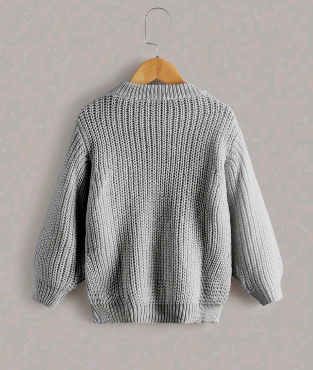 Gray Cable Knited Crew Neck Sweater,&nbsp; Gender Neutral #10020017