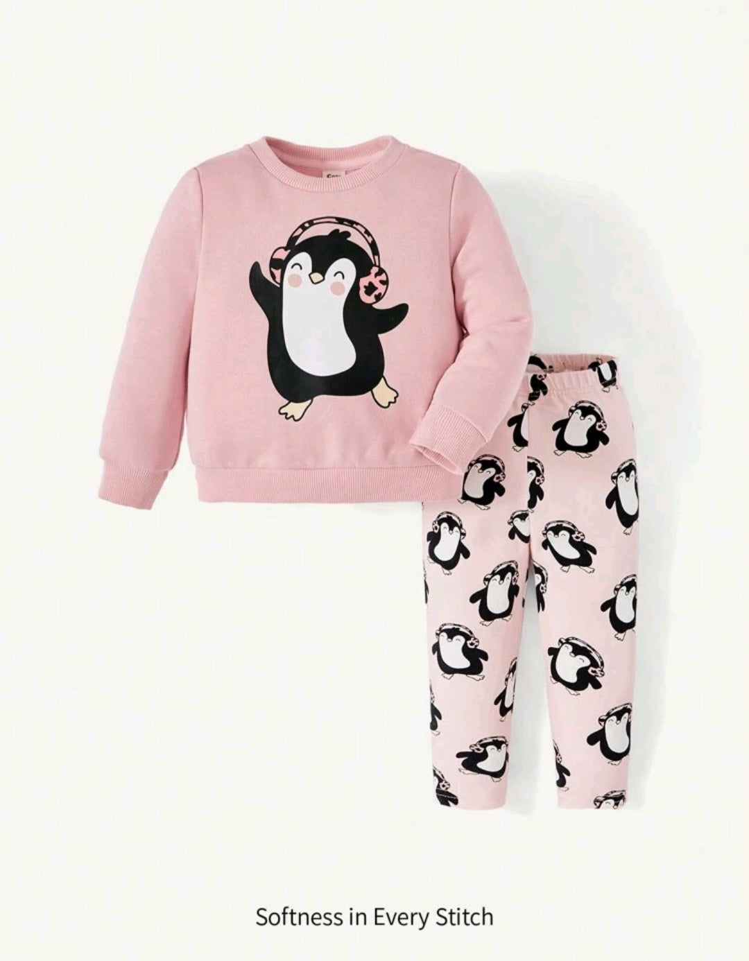 Penguin Cotton Crewnek Neck Top and Leggings  #100014