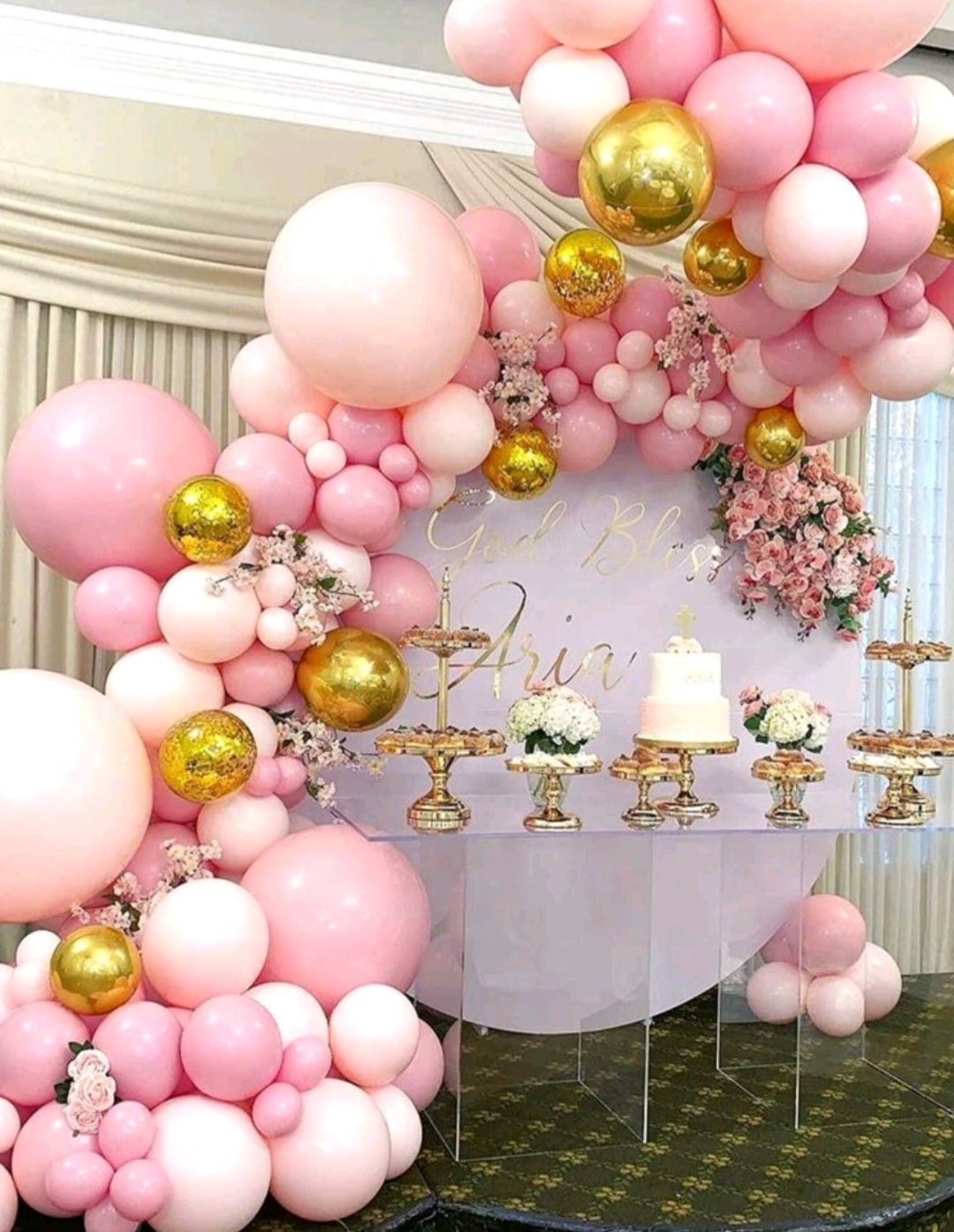 Balloon Garland Pink and Gold 92PCS #500046