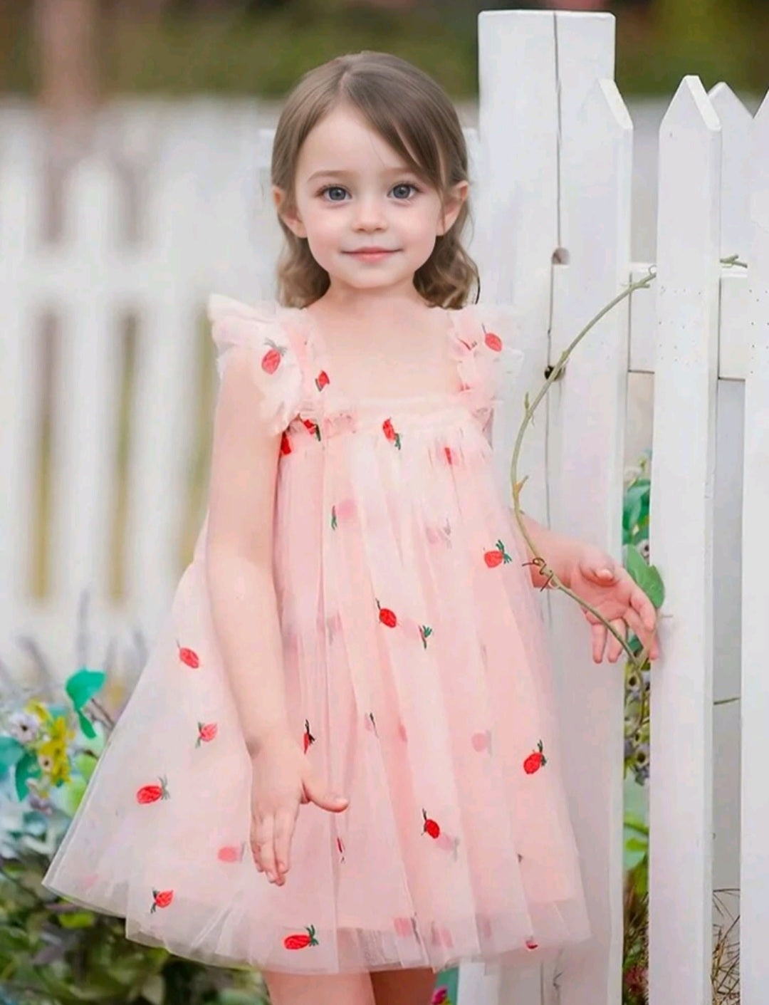 Berry  Butterfly Tulle Pink Dress #11001190