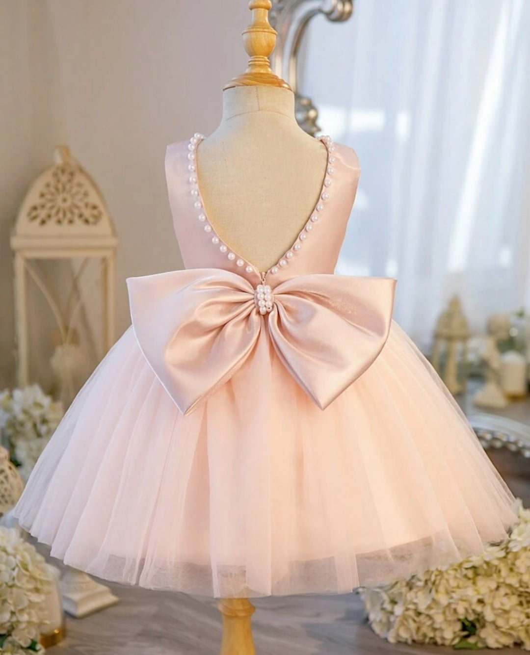 Ribbed White Romper with Dusty Pink Corduroy Suspended Bloomer (Overall) and Headband  #1000168
