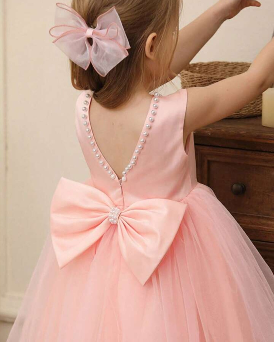 Ribbed White Romper with Dusty Pink Corduroy Suspended Bloomer (Overall) and Headband  #1000168