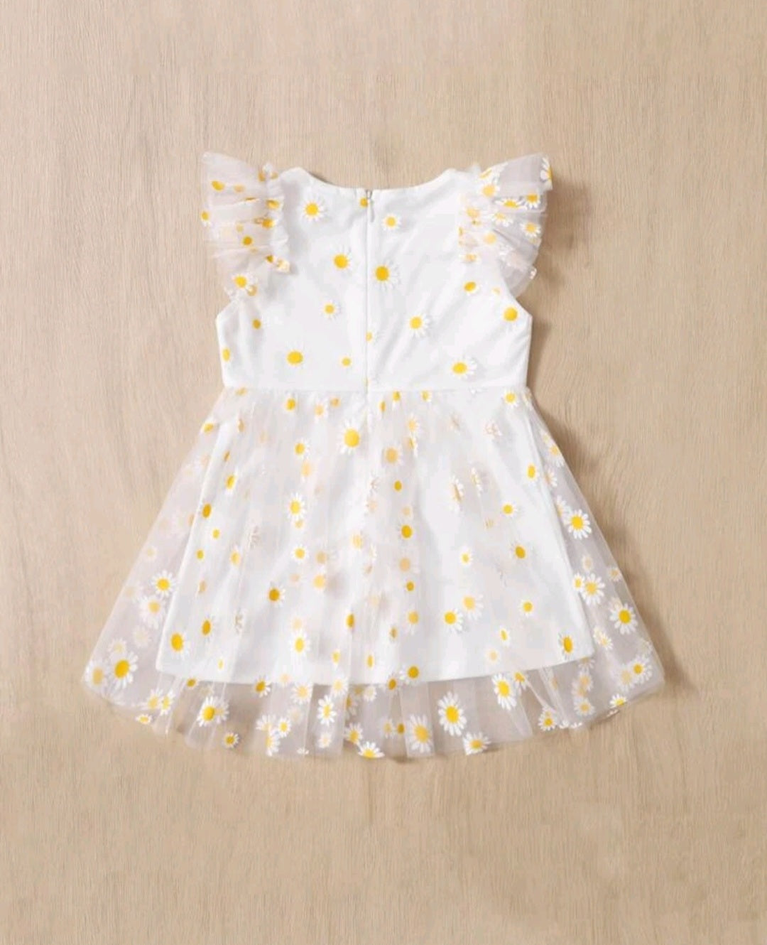 White Daisy Dress Ruffle Sleeve #10019