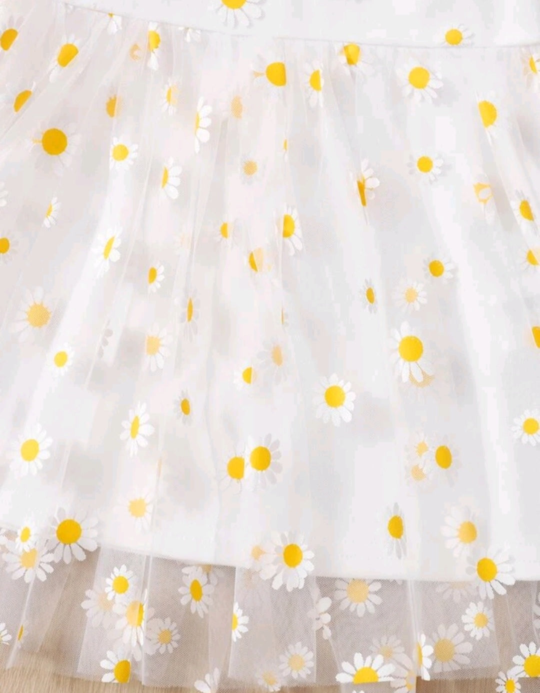 White Daisy Dress Ruffle Sleeve #10019