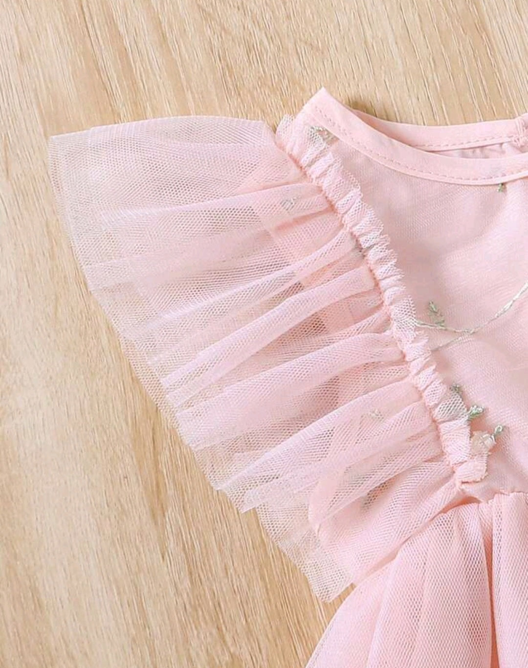 Pink Tulle Embroidered Bust Dress #10021