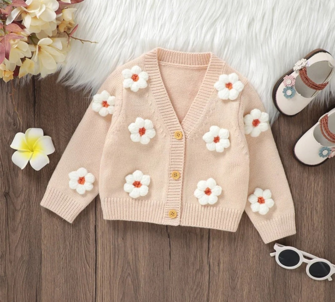 Apricot Floral Cardigan #1000220