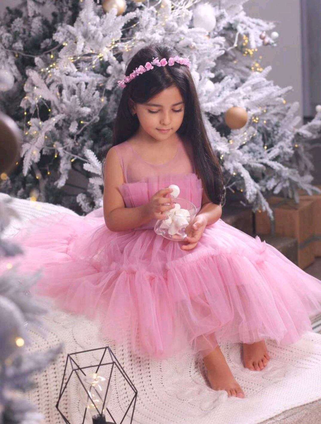 Dusty Pink Dress WITH BigBow #1001050