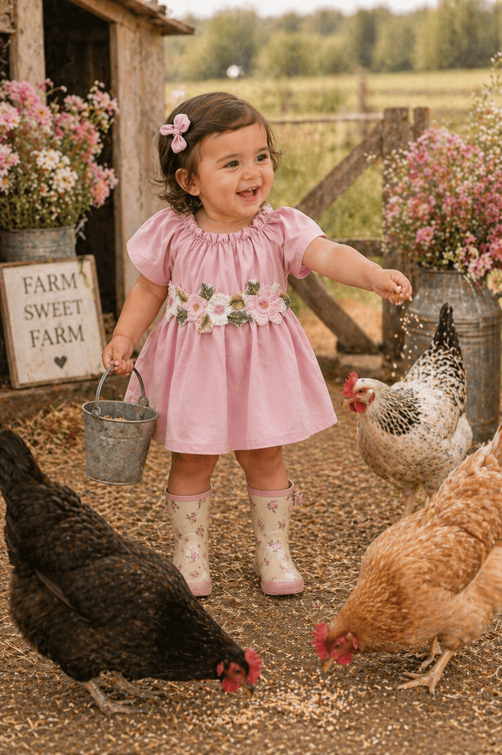 Dusty Pink  On Or Off The Sholders Floral Dress #10013
