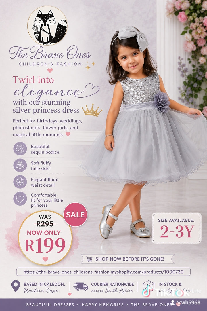 Silver Sequin Special Occasions Dress #1000742