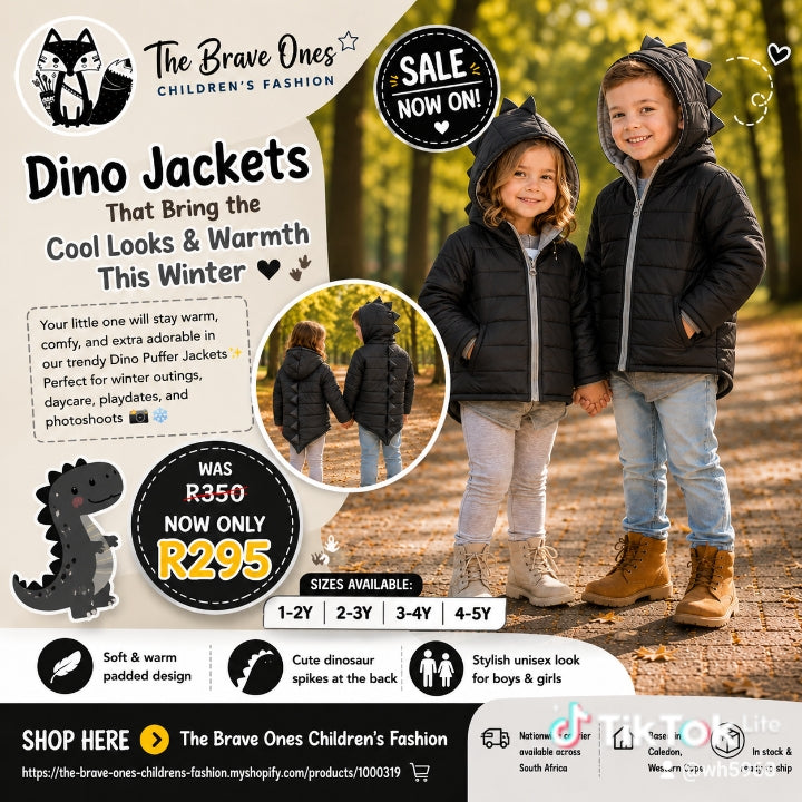 Dino Puffer Jacket Black #1000321