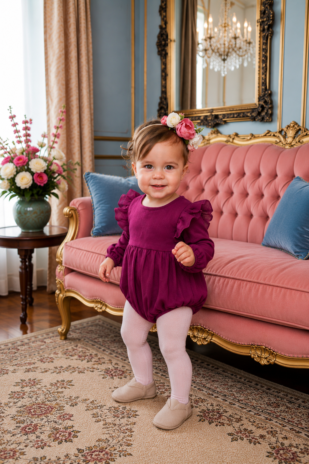Plum Balloon Romper #100042