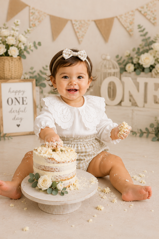 Lace Ruffle Collar Romper with Headband #10020035