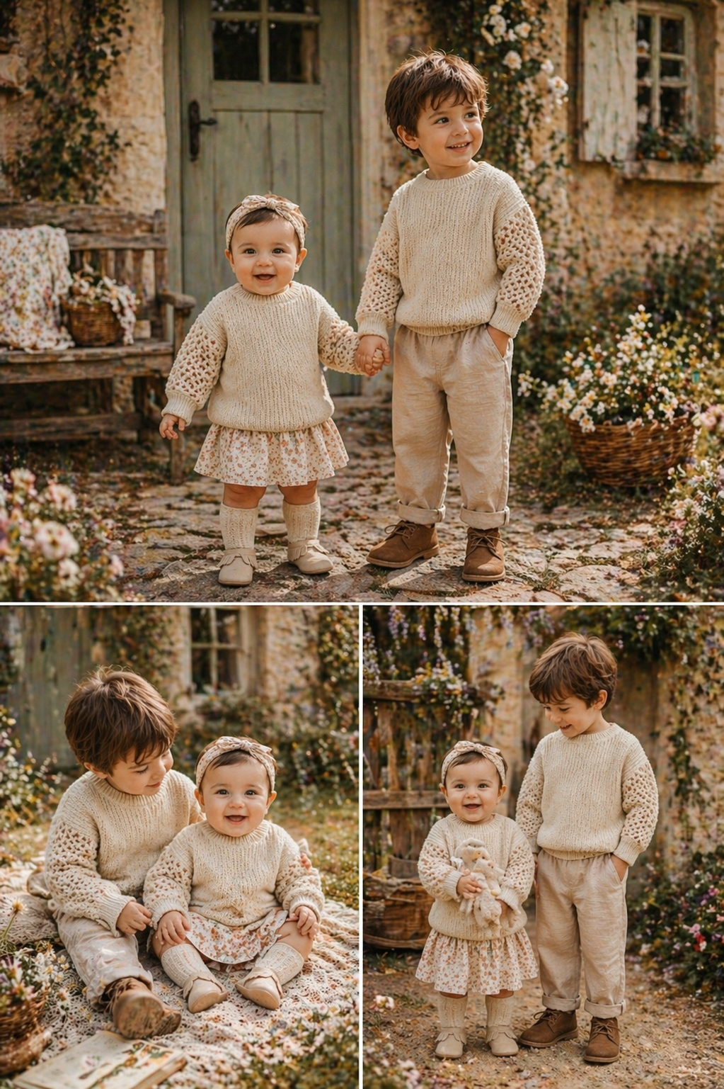 Beige Knitted Sweater Gender Neutral  #1000239
