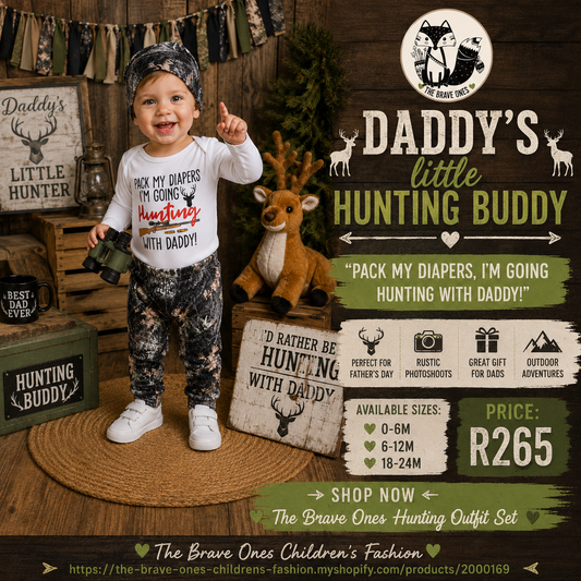 Pack My Dipers I'm Going Hunting With Daddy Romper,  Pants and Bennie  #2000169
