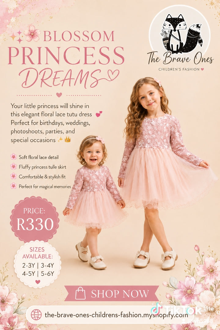 Dusty Pink Long Sleeve Floral Dress #1001111