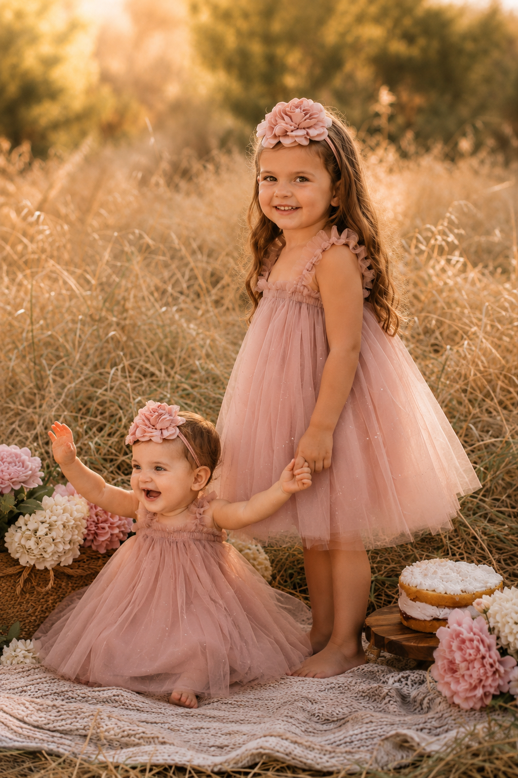 Dusty Pink Tulle Dress #1000951