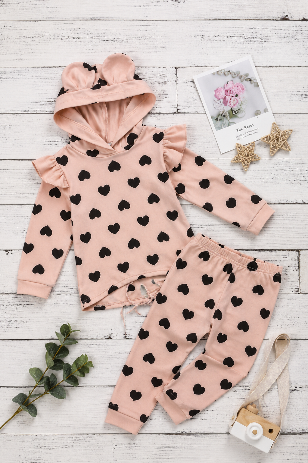 Pink Heart Hooded Tracksuit #1000301