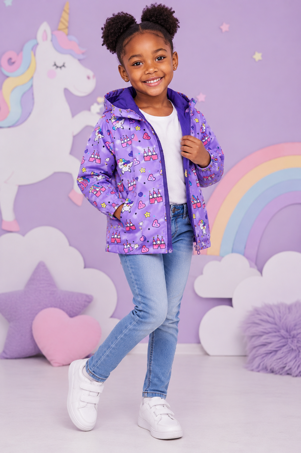 Purple Unicorn Hooded Windbreaker #1000210