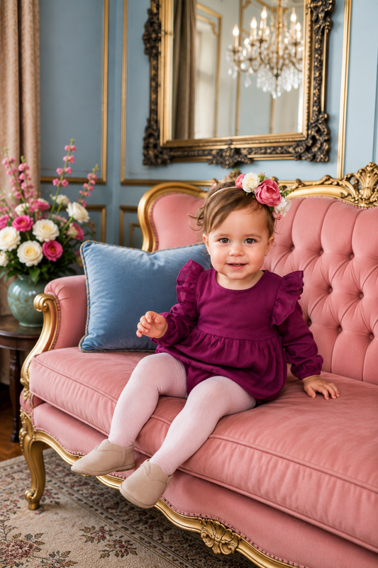 Plum Balloon Romper #100042