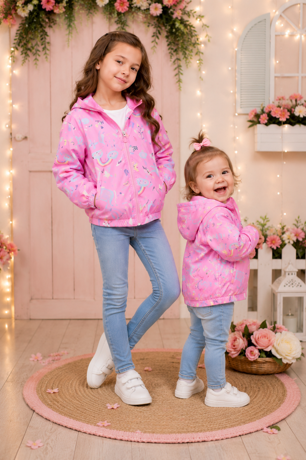 Pink Rainbows and Unicorns Windbreaker Jacket #1001089