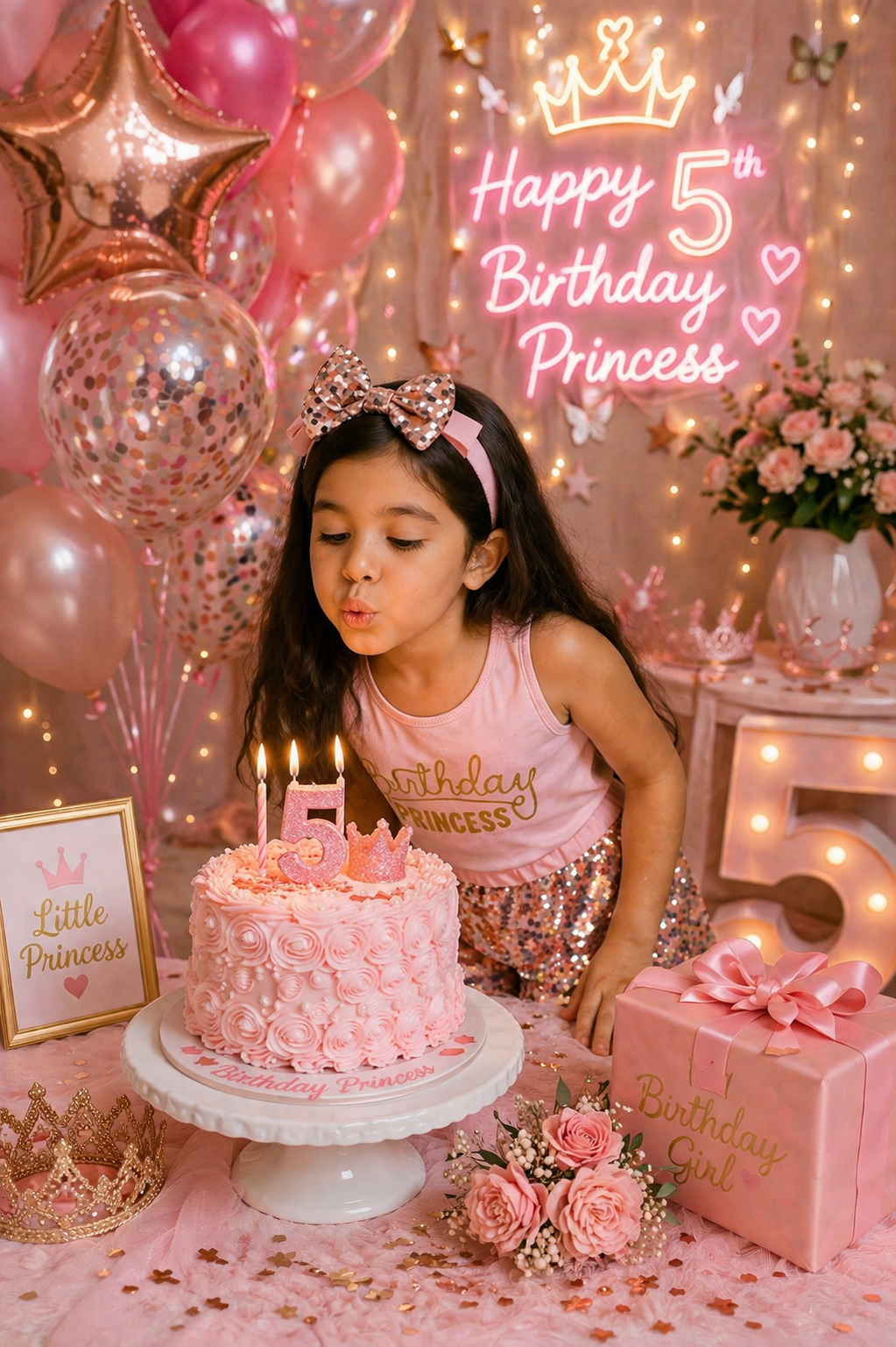 Birthday Princess Top with Sequins Shorts and Headband #1000289