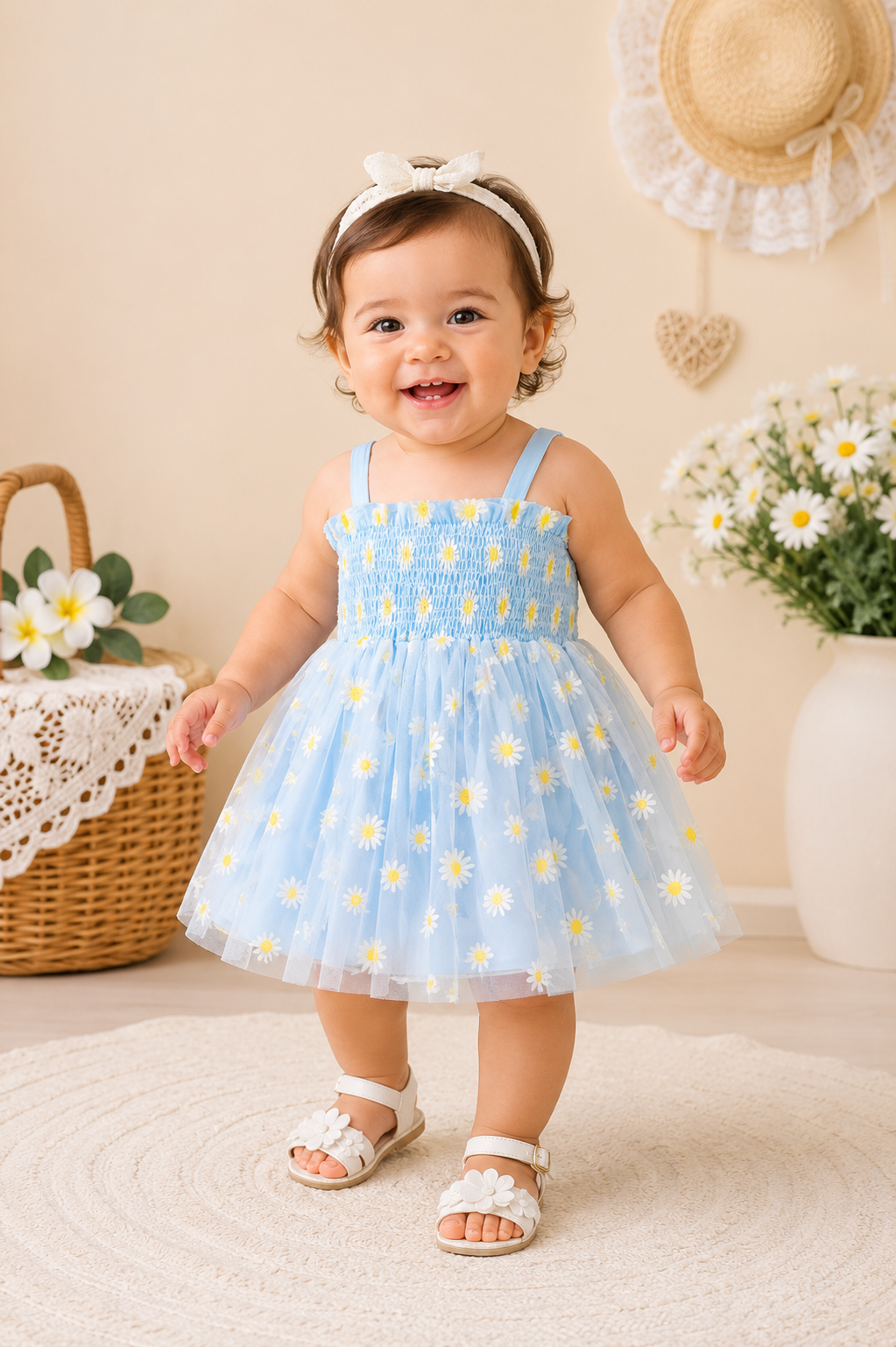Blue Daisy Strappy Dress #10018