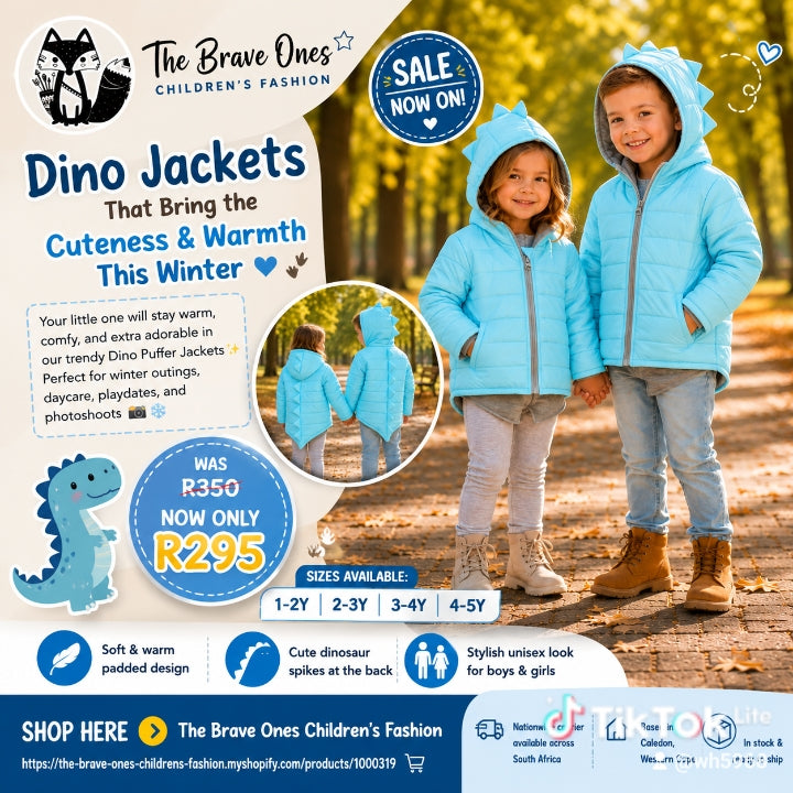 Dino Puffer Jacket Yellow #1000322