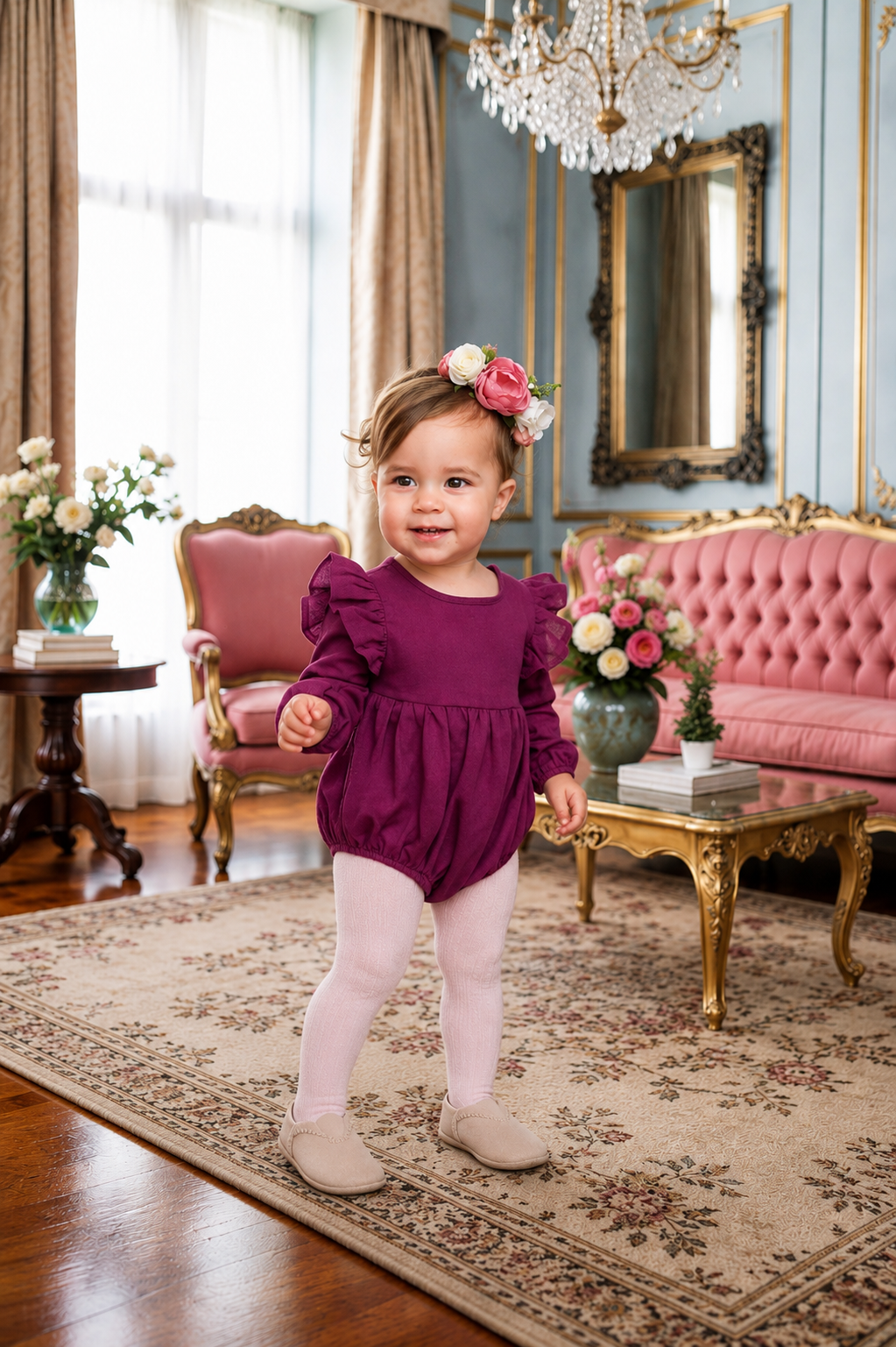 Plum Balloon Romper #100042