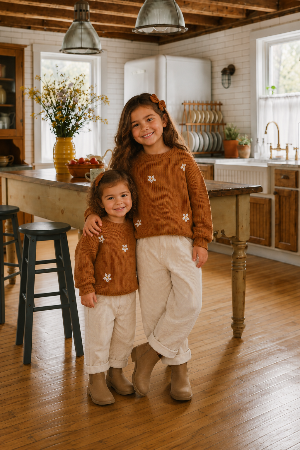 Tan Floral Sweater #1000227