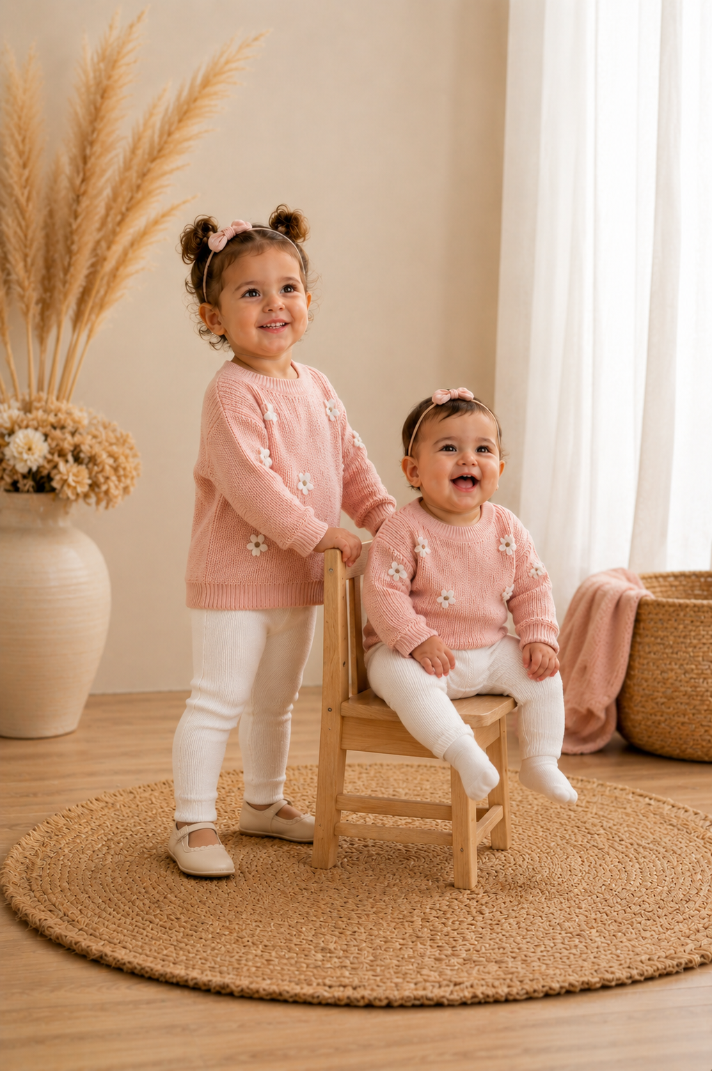 Pink Floral Sweater #1000222