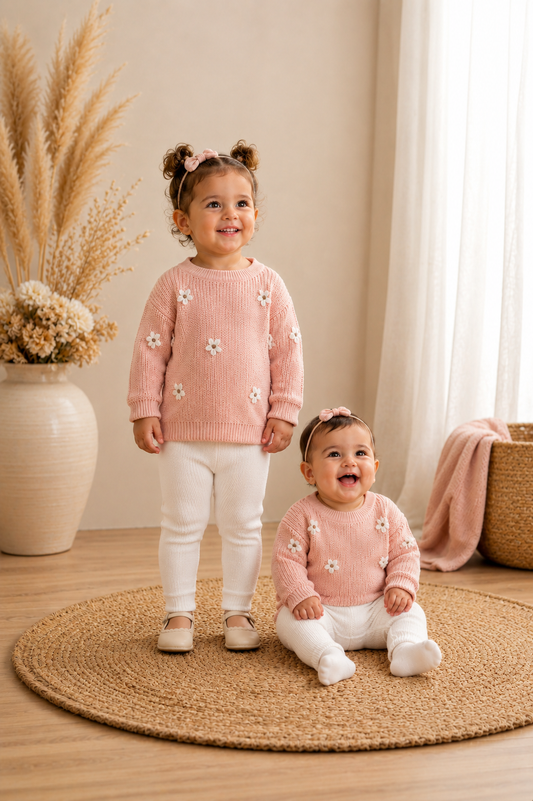 Pink Floral Sweater #1000222