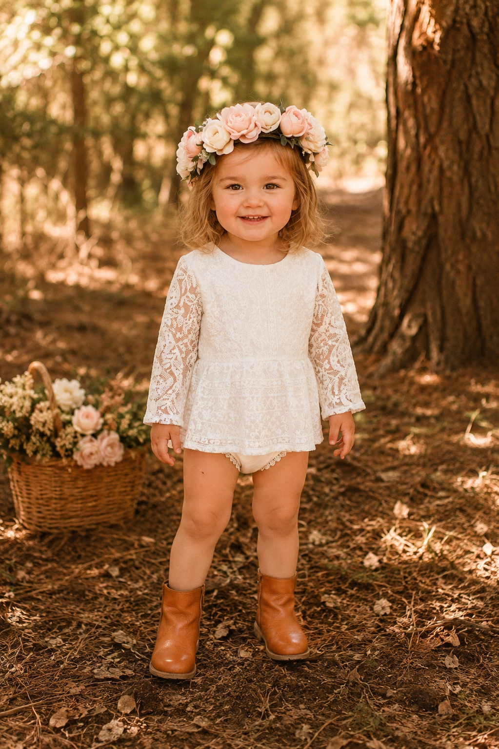 Long Sleeve Lace Romper Dress #1000667