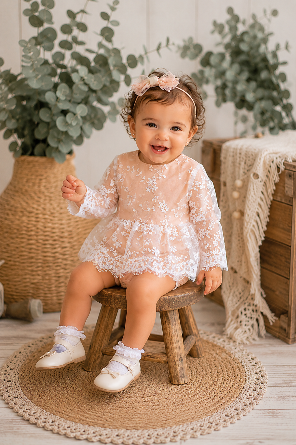 Lace Romper Long Sleeve #1000778