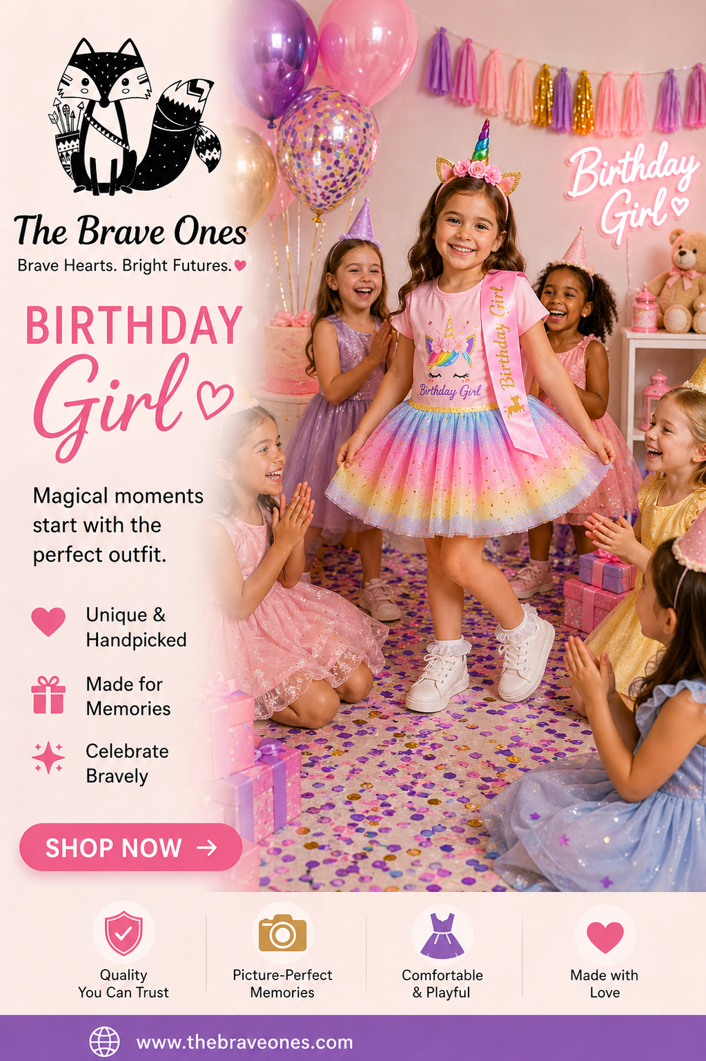 4PSC Happy Birthday Outfit  Unicorn #1000198